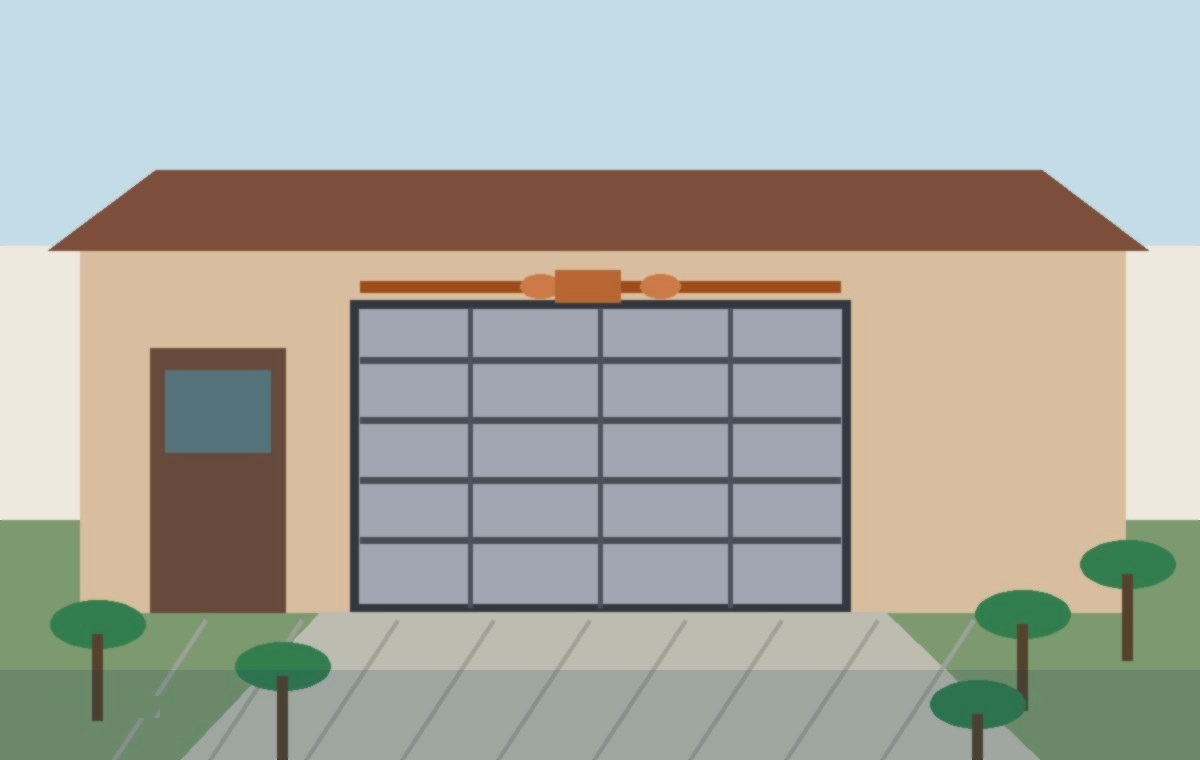 Garage door torsion spring gap check at a Pasadena home